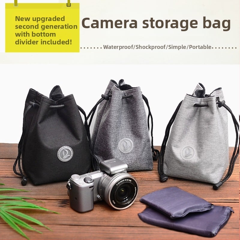 SLR/mirrorless fényképezőgép táska objektív zsebbel – ultra könnyű, kopásálló, vállon hordható kivitel, nylon külső, bélés poliészter-pamut