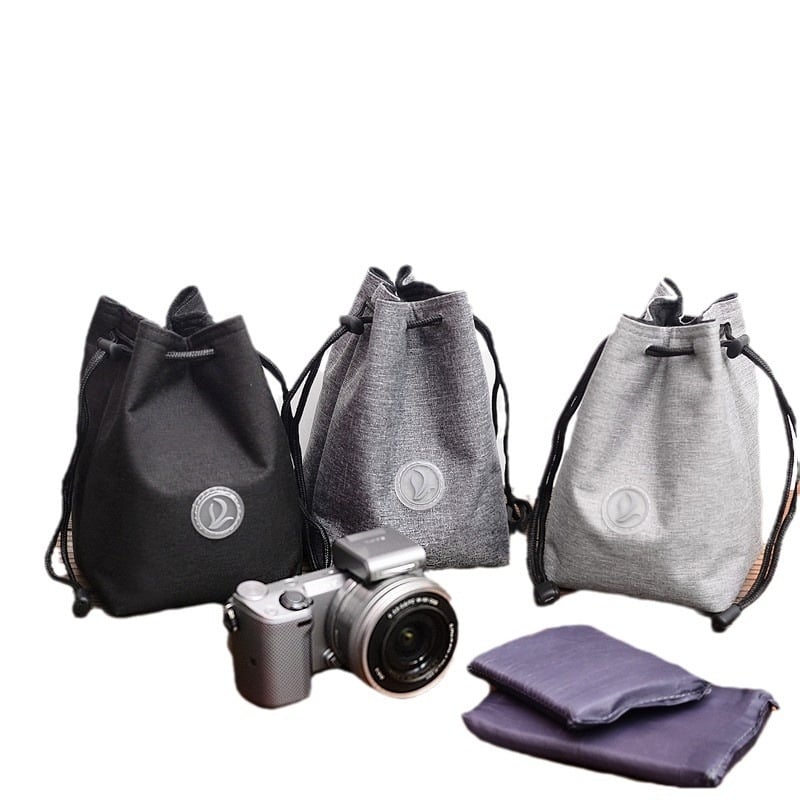 SLR/mirrorless fényképezőgép táska objektív zsebbel – ultra könnyű, kopásálló, vállon hordható kivitel, nylon külső, bélés poliészter-pamut