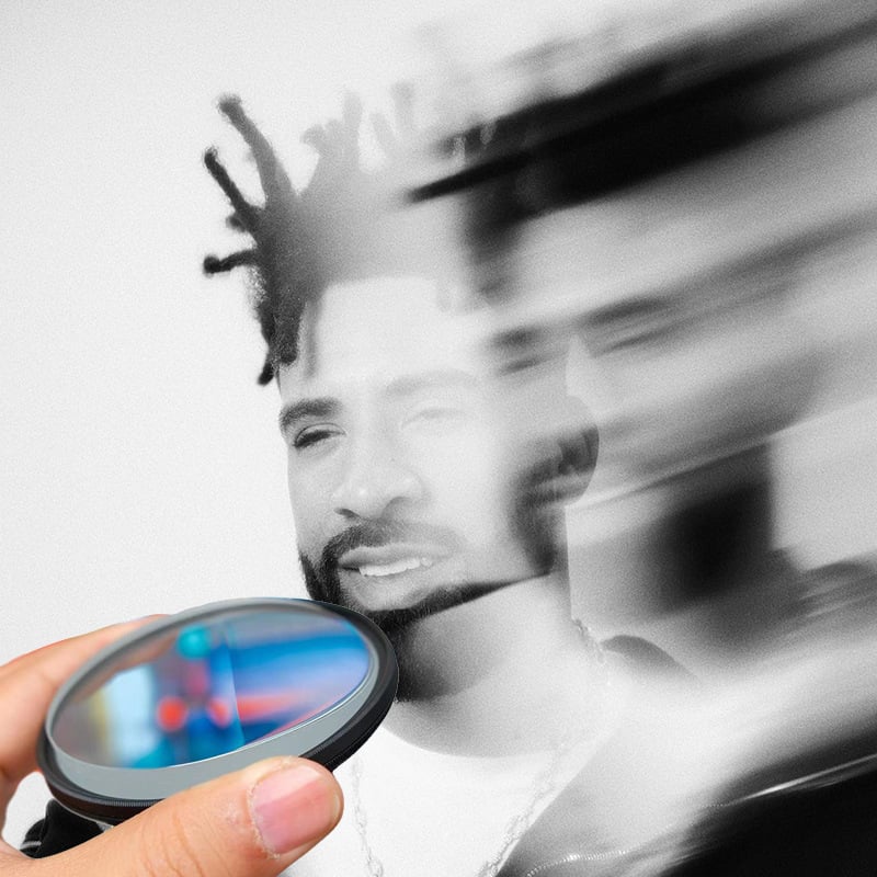 Filtru prism pentru DSLR, montură 77 mm, Efect de blur în prim-plan V1, Compatibil cu obiective cu focalizare medie, Accesoriu OEM