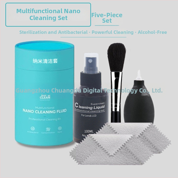 Chuangdu cd-1122 Tīrīšanas komplekts klaviatūrai, viedtelefonam un digitālajai kamerai — sastāvā tīrīšanas līdzeklis, lupatiņa, suka un gaisa pūtējs; Izlaiduma gads: 2020