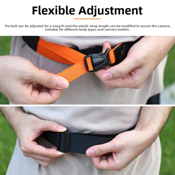 SLR fényképezőgéphez rögzített derékszíj – Yd belt modell, Jeno márka, univerzális bajonett és objektív kompatibilitás, OEM gyártás