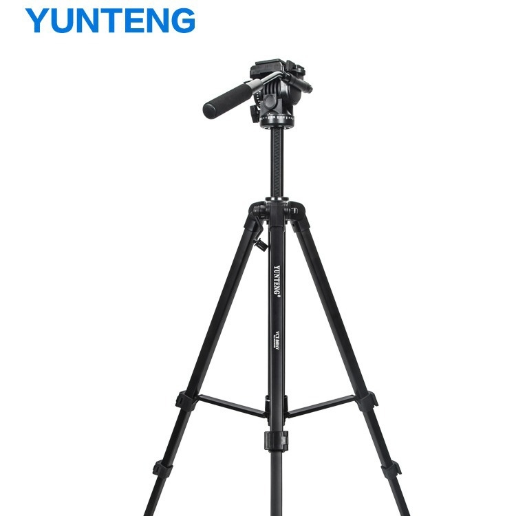 Tripod Yunteng VCT-860AV cu cap hidraulic, din aliaj de aluminiu, 3 secțiuni, încărcare maximă 4 kg, placă de eliberare rapidă