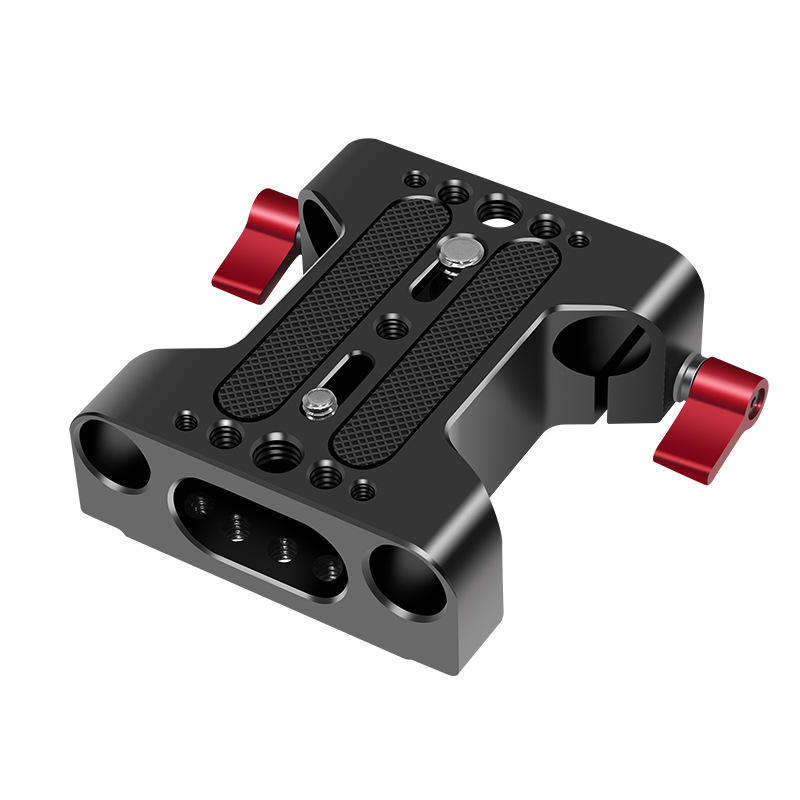 DSLR dviejų skylių vamzdinė laikiklis pan/tilt pagrindas, bendras suderinamumas, aliuminio lydinys, 230 g, išleidimo data 2020-07, įtraukti greito atpalaidavimo plokštė, slydimo bėgis, fokusavimas, rabbit cage rinkinys