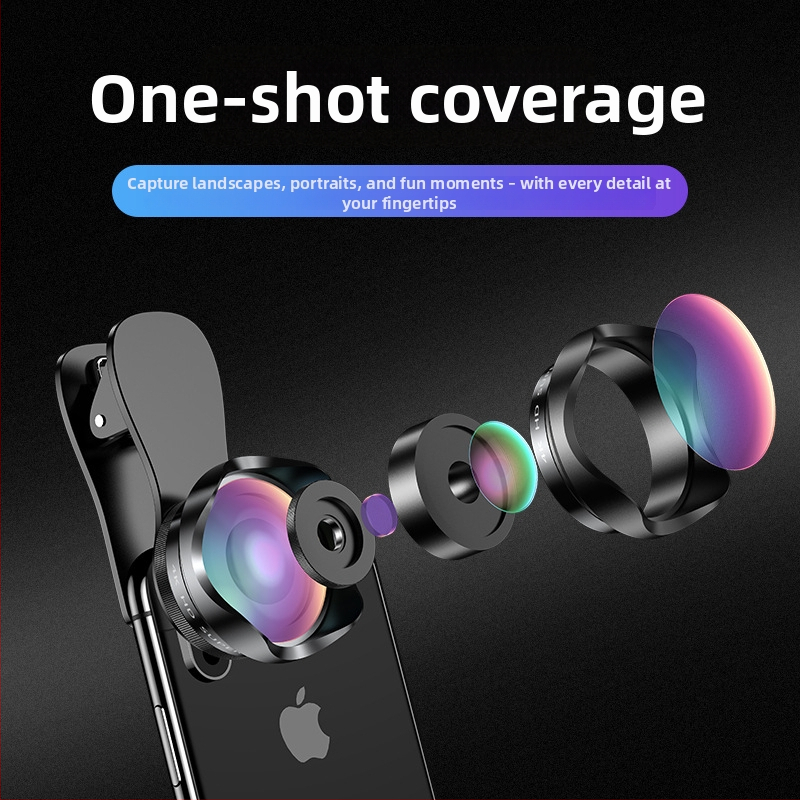 Dayleer Universal išorinis objektyvas išmaniesiems telefonams — 2-in-1 plataus kampo ir makro komplektas, universali suderinamumas