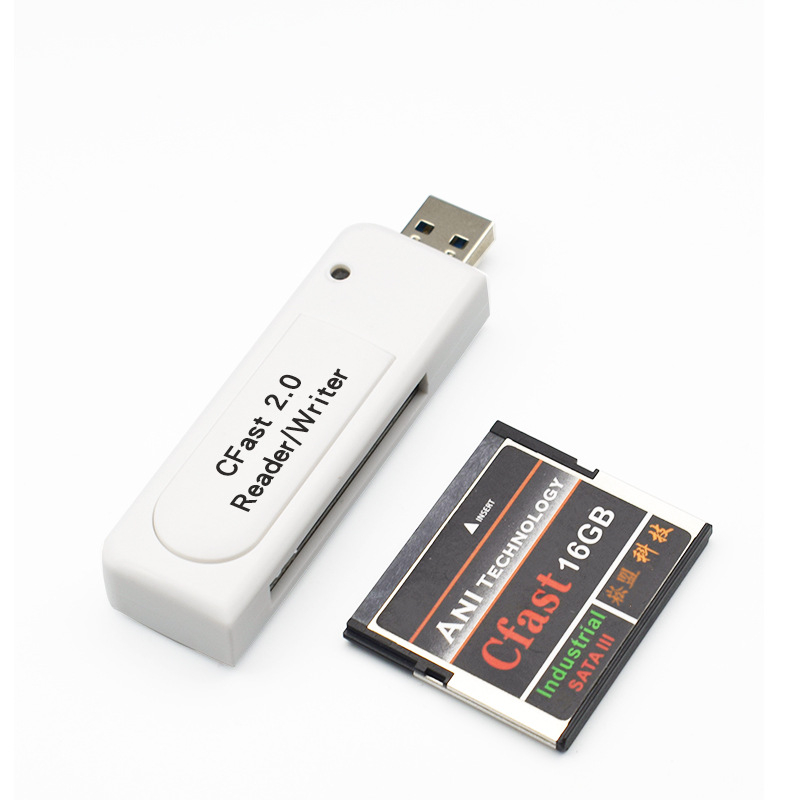 Cititor CFast 2.0 pentru carduri USB 3.0, viteză mare, compatibil Canon C300 SLR și Nikon D4/D5/D6/D850