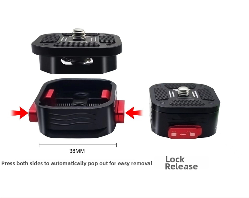 Placă DSLR pentru eliberare rapidă, cap de trepied - Shadow to Boundary model 9-55, aliaj de aluminiu, sarcină maximă 6-10 kg, greutate 52 g