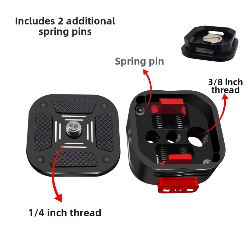 DSLR rýchlouzamykacia doska s kitom pre hlavu statívu - Shadow to Boundary model 9-55, hliníková zliatina, nosnosť 6-10 kg, hmotnosť 52 g