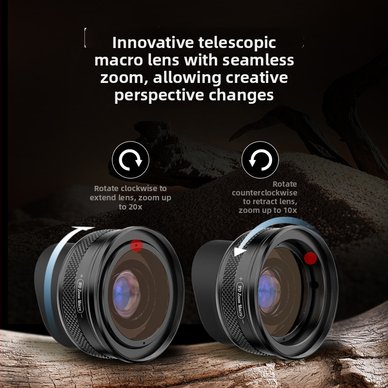 Apexel ZM100 mobilo tālruņa zoom objektīvs – makro fotografēšanai kukaiņiem, ziediem un juvelierizstrādājumiem, HD, DSLR līmenis