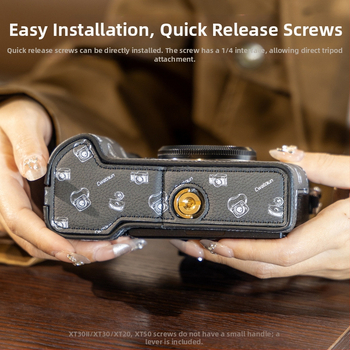 Cwatcun kožený puzdro na SLR fotoaparát – materiál Super vlákno, ultra ľahké, ergonomický zadný panel, kompatibilný s XT5/XT30II