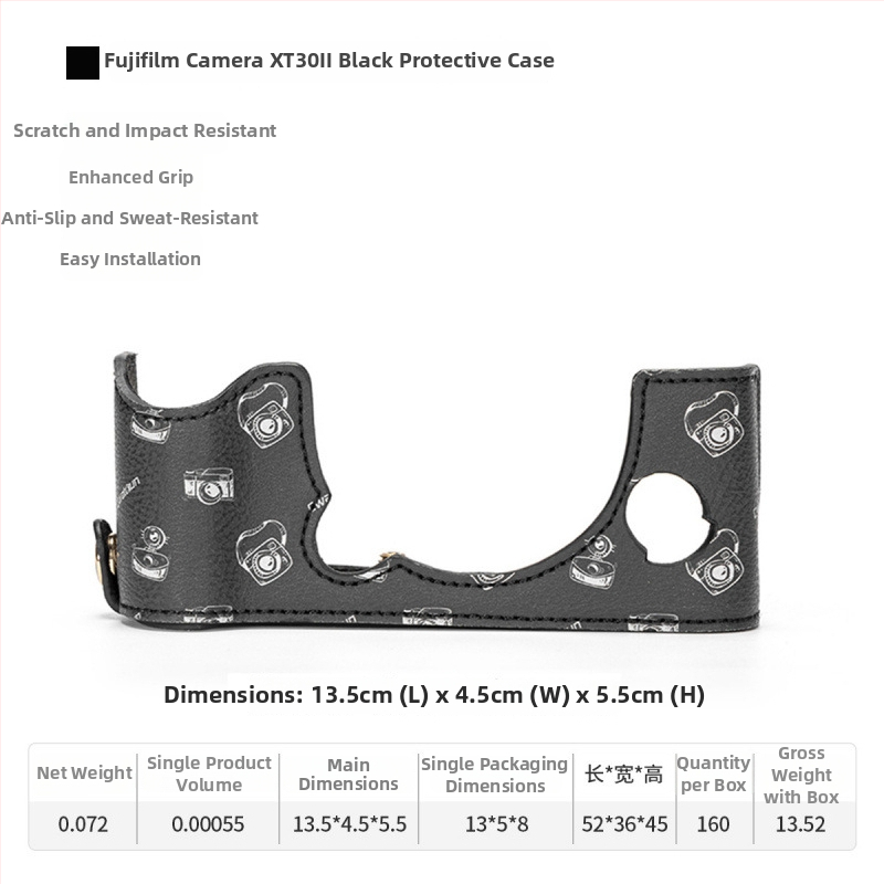 Cwatcun kožený puzdro na SLR fotoaparát – materiál Super vlákno, ultra ľahké, ergonomický zadný panel, kompatibilný s XT5/XT30II