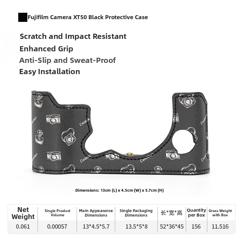 Cwatcun kožený puzdro na SLR fotoaparát – materiál Super vlákno, ultra ľahké, ergonomický zadný panel, kompatibilný s XT5/XT30II