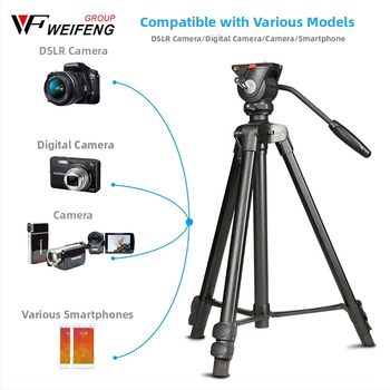 Weifeng WF-3308A statív pre DSLR s 3D PTZ hlavou, hliníková zliatina, 3-segmentové nohy, rýchloupínacia platňa, hmotnosť 2,16 kg