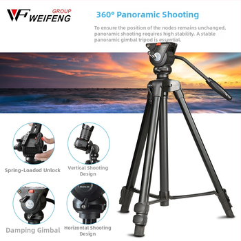 Weifeng WF-3308A statív pre DSLR s 3D PTZ hlavou, hliníková zliatina, 3-segmentové nohy, rýchloupínacia platňa, hmotnosť 2,16 kg