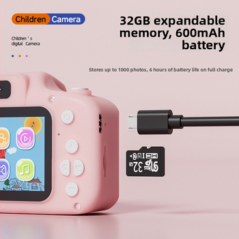 Aparat foto digital pentru copii – jucărie (Corp din plastic, Jocuri, Cronometru, Înregistrare video, Filtre)