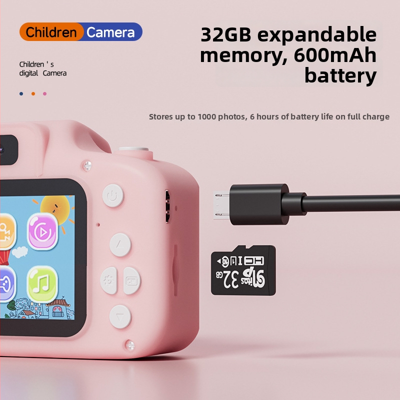 Aparat foto digital pentru copii – jucărie (Corp din plastic, Jocuri, Cronometru, Înregistrare video, Filtre)