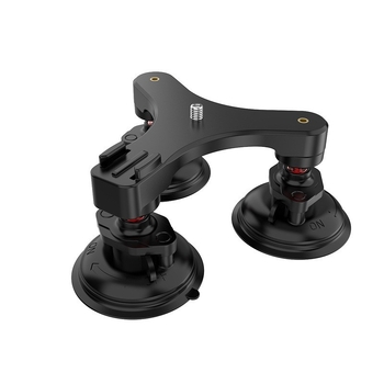 Trojuholníkový držiak s vákuovým uchytením pre DJI Action 5 Pro a ďalšie akčné kamery; Materiál: hliníková zliatina + PC + PA66; Maximálna nosnosť: 6–10 kg; Hmotnosť: 0,58 kg