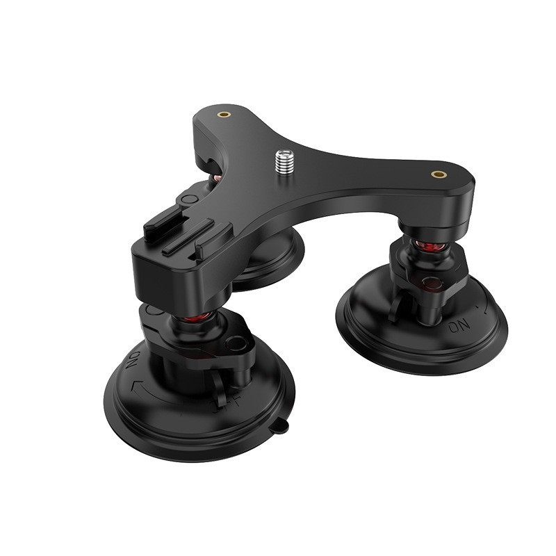 Trojuholníkový držiak s vákuovým uchytením pre DJI Action 5 Pro a ďalšie akčné kamery; Materiál: hliníková zliatina + PC + PA66; Maximálna nosnosť: 6–10 kg; Hmotnosť: 0,58 kg