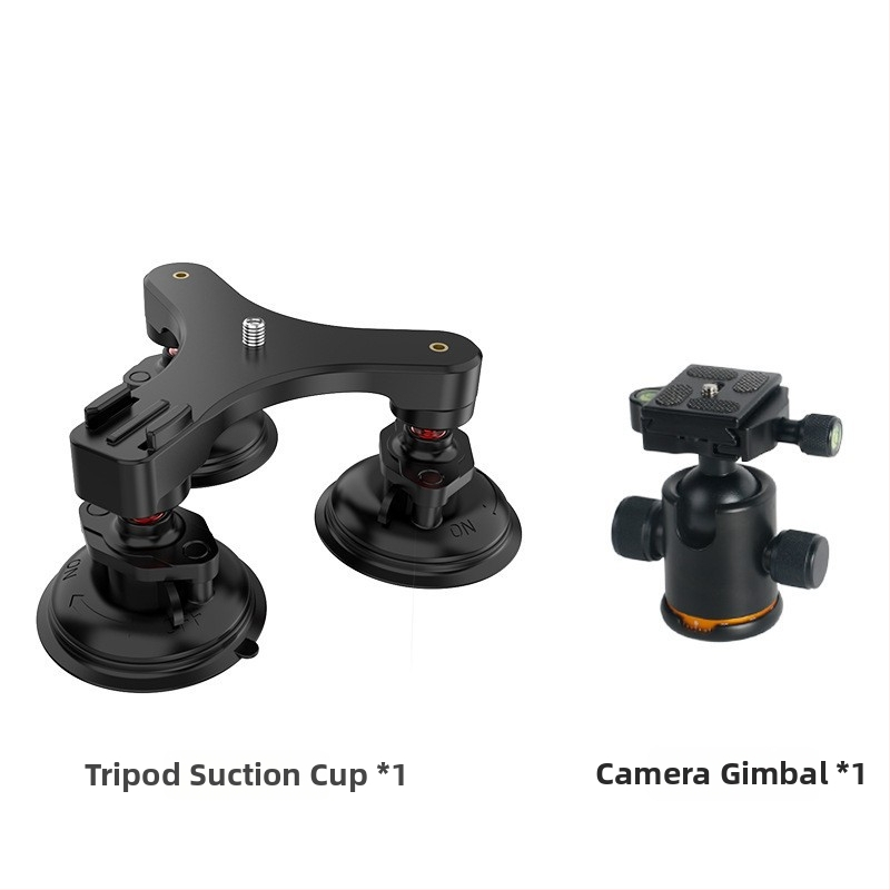 Trojuholníkový držiak s vákuovým uchytením pre DJI Action 5 Pro a ďalšie akčné kamery; Materiál: hliníková zliatina + PC + PA66; Maximálna nosnosť: 6–10 kg; Hmotnosť: 0,58 kg