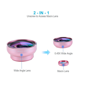 SUPMANGO Леща за мобилен телефон: широк ъгъл и макро 2-в-1, универсална съвместимост, акрил + сплав, размери 120×75×45 мм