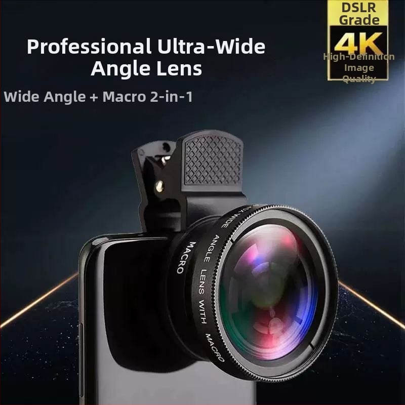 SUPMANGO Леща за мобилен телефон: широк ъгъл и макро 2-в-1, универсална съвместимост, акрил + сплав, размери 120×75×45 мм