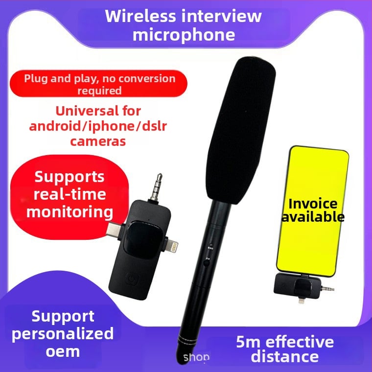 Microfon profesional de înregistrare pentru interviuri - cardioid, cu fir, autonomie a bateriei 12 ore sau mai mult, SNR ≥85 dB, Model C01