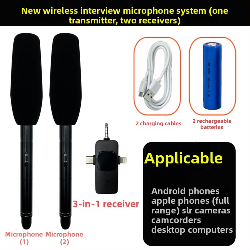 Microfon profesional de înregistrare pentru interviuri - cardioid, cu fir, autonomie a bateriei 12 ore sau mai mult, SNR ≥85 dB, Model C01