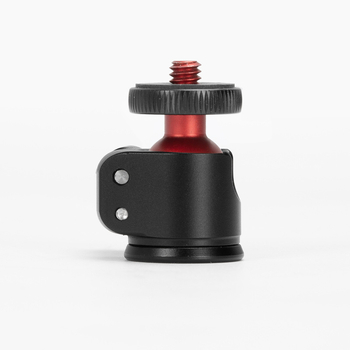 Mini rutulio galva trikojui iš aliuminio lydinio, 360° horizontali sukimas ir 90° vertikalus pakreipimas, 1/4-inch sriegis, svoris 34 g