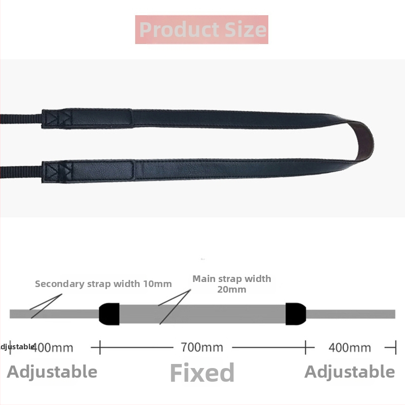 PU kaameravõru, universaalne, reguleeritav pikkus, 20 kg koormus, 1 klips