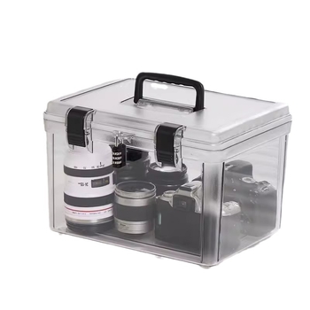 Cutie de depozitare rezistentă la umezeală cu încuietoare pentru obiective SLR, cutie portabilă de uscare, ABS plastic, 11L
