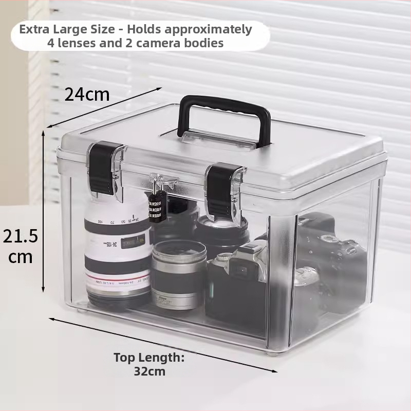 Cutie de depozitare rezistentă la umezeală cu încuietoare pentru obiective SLR, cutie portabilă de uscare, ABS plastic, 11L