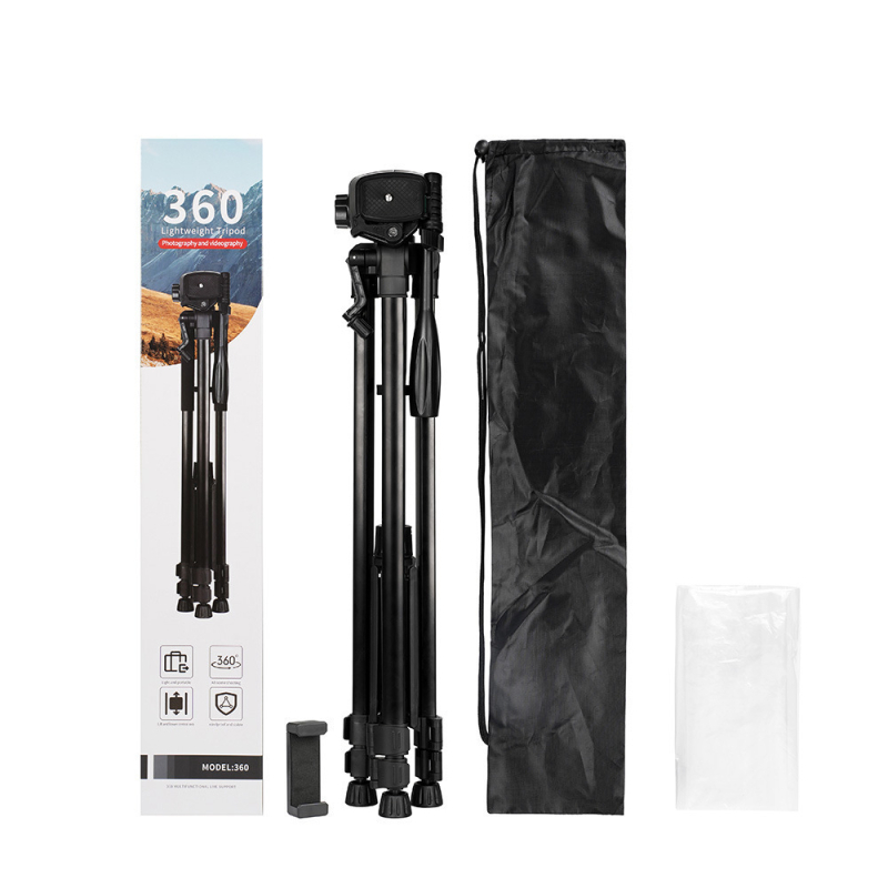 Τρίποδο κάμερας από κράμα αλουμινίου με 3D γιμπάλ για DSLR/MILC και smartphone – 4 τμήματα, φορτίο 2–5 kg, κεφαλή γρήγορης απελευθέρωσης