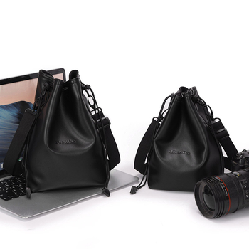 Torba za fotoaparat za DSLR i bez ogledala kamere s zakrivljenom naramenicom, PU materijal, vodootporna