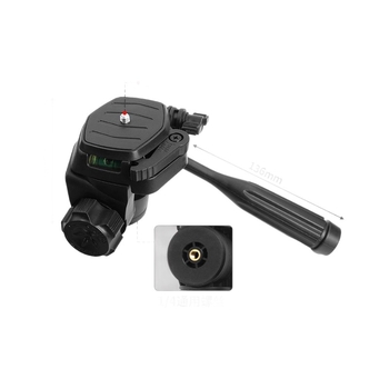 Telefono laikiklis su 3D gimbalu ir greito atpalaidavimo plokštele – Panoraminis stabilizatorius universaliajam tripodui, montavimas 1/4" arba 6 mm, plastinis korpusas, 180° horizontalus / 90° vertikalus pasukimas, 360° pasukimas, svoris 270 g