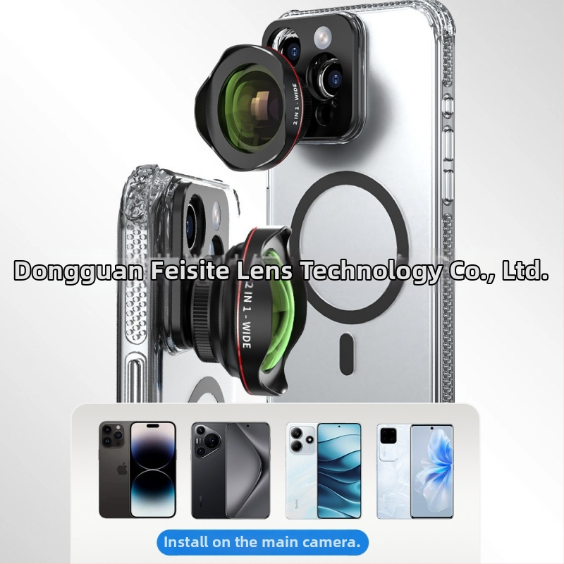 4K DSLR klasės platakampis objektyvas, 110° be iškraipymų, išorinis platakampis objektyvas išmaniesiems telefonams, suderinamas su 95% išmaniųjų telefonų