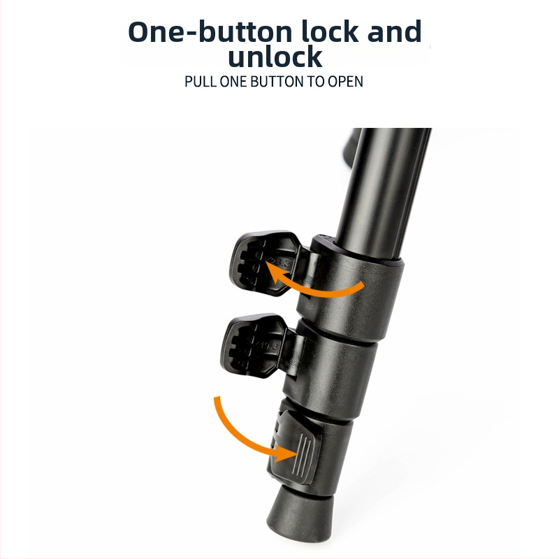 Jiebao K268 alumīnija sakausējuma portatīvais statīvs DSLR kamerai ar sfēriska pan-tilt galvu un ātri noņemamu plāksni, slodze 2-5 kg, svars 1,15 kg