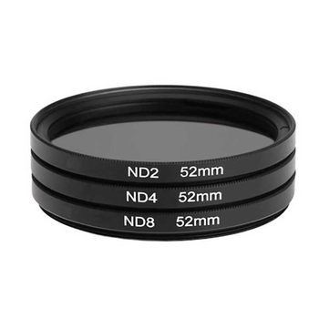 ND2/ND4/ND8 szűrő készlet SLR kamerához tároló táskával és objektív sapkával, OEM feldolgozás, modell 232321
