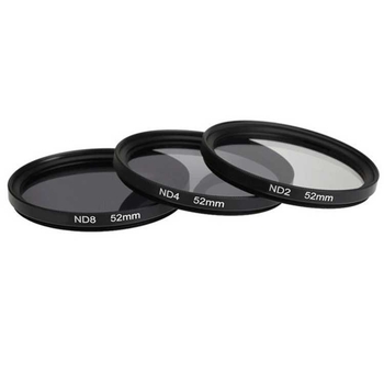 ND2/ND4/ND8 szűrő készlet SLR kamerához tároló táskával és objektív sapkával, OEM feldolgozás, modell 232321