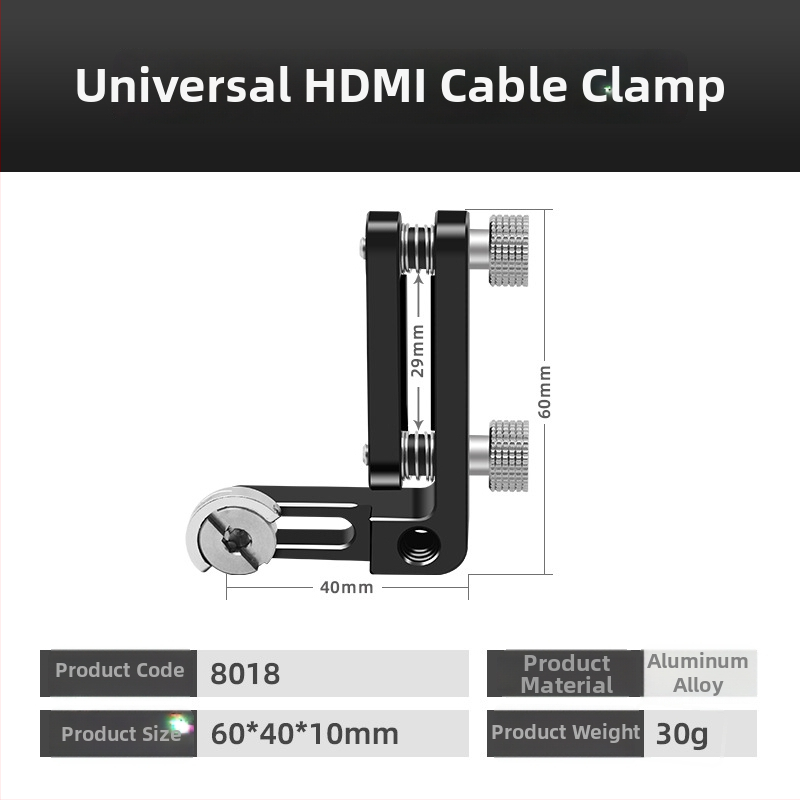 SLR kamera és HDMI kábelklipsz készlet, alumínium ötvözet, modell 8018, 30 g