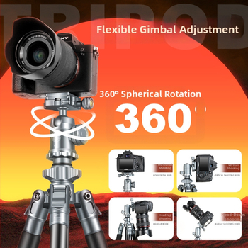 Lightweight Era Q725 kameru statīvs no alumīnija sakausējuma ar sfērisko galvu, 4 sadaļas, ātrās atbrīvošanas plāksne, noslogojums 6–10 kg