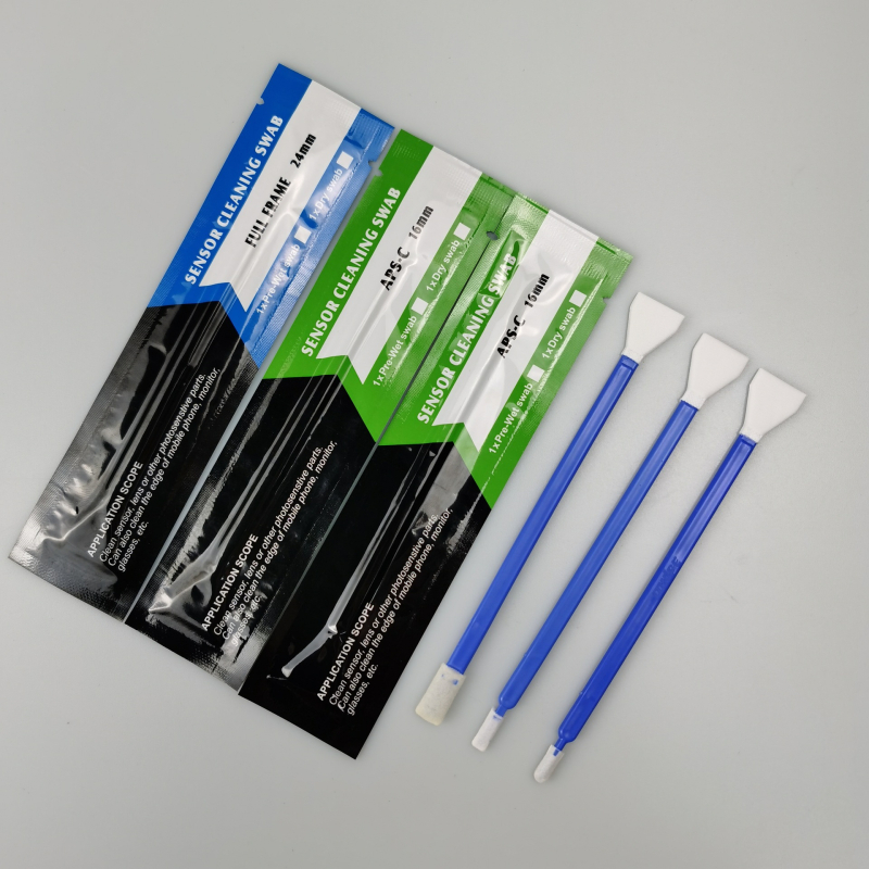 Set de curățare fără praf pentru senzorul CCD al unei camere SLR, cutie cu 10 bucăți, microfibră + burete + tijă PP, model CCD16-01, SGS certificat