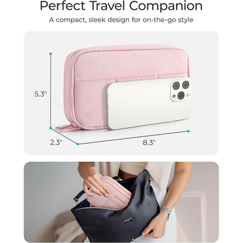 Shujin Чанта за пътуване за кабели и джаджи – чанта с две отделения, полиестер, мултифункционално съхранение за кабели, мобилен заряд и мишка