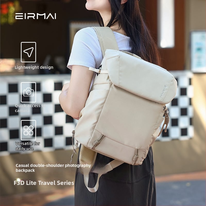 Fényképezőgép hátizsák 10L, könnyű, univerzális utazáshoz, permetálló anyag beépített esővédővel; 1 fényképezőgép, 2 tükör, 1 akciókamera, 1 vaku; poliészter