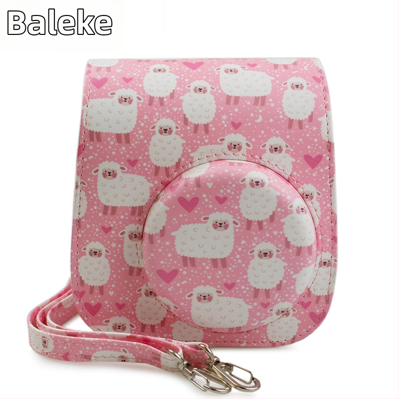 Polaroid Mini12/11 Kaamera kott – PU nahk, flaneli vooder, Mudel Fuji-mini11-sheep (Sobib Mini12/11/9/8; Kaal 110 g)