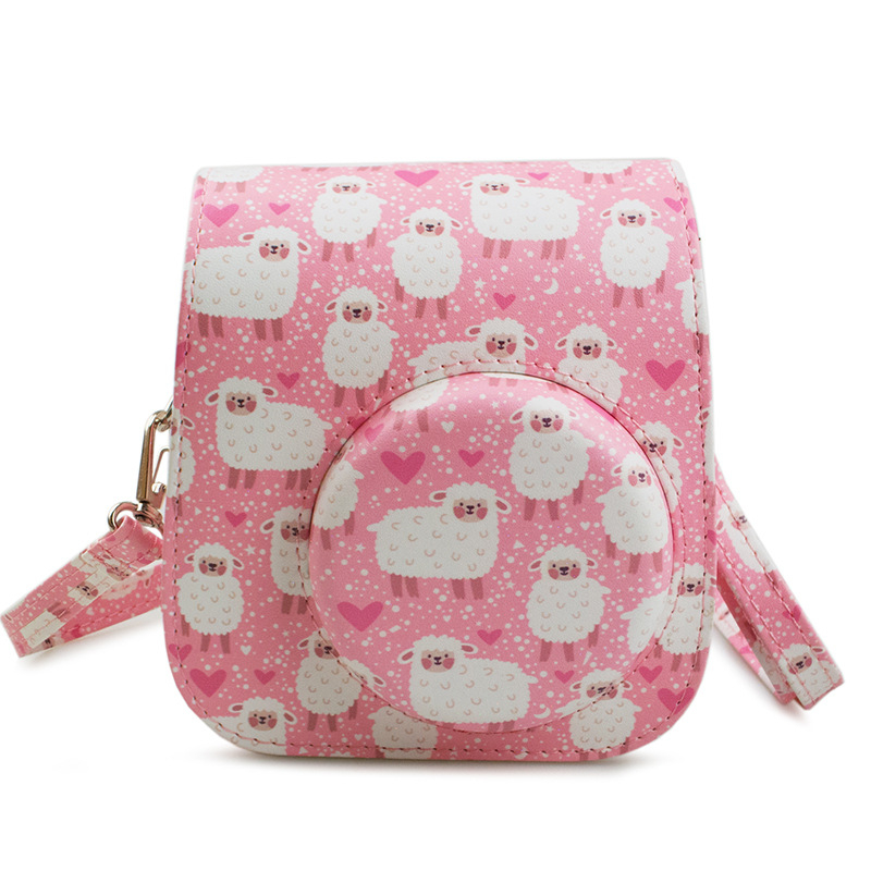 Polaroid Mini12/11 Kamera táska – PU bőr, Flanel bélés, Modell Fuji-mini11-sheep (Illeszkedik Mini12/11/9/8; Tömeg 110 g)