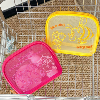 Utazási tároló táska - hálós smink- és kozmetikai szervező, kézitáska stílusú, poliészter, modell 007