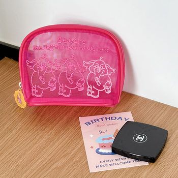 Utazási tároló táska - hálós smink- és kozmetikai szervező, kézitáska stílusú, poliészter, modell 007