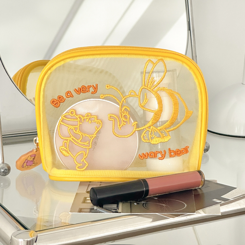 Utazási tároló táska - hálós smink- és kozmetikai szervező, kézitáska stílusú, poliészter, modell 007