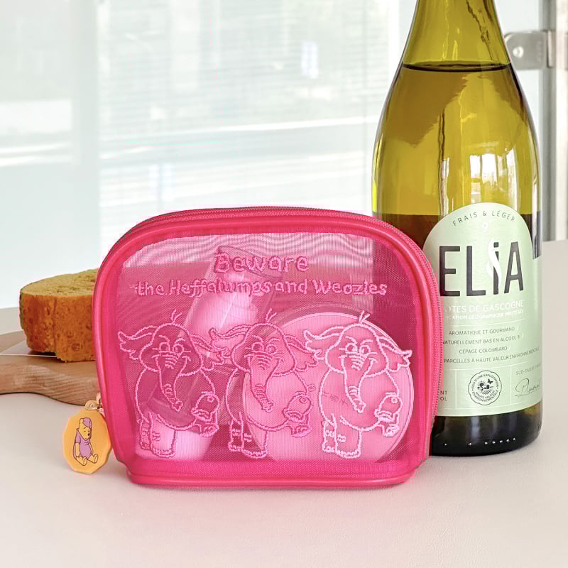 Utazási tároló táska - hálós smink- és kozmetikai szervező, kézitáska stílusú, poliészter, modell 007