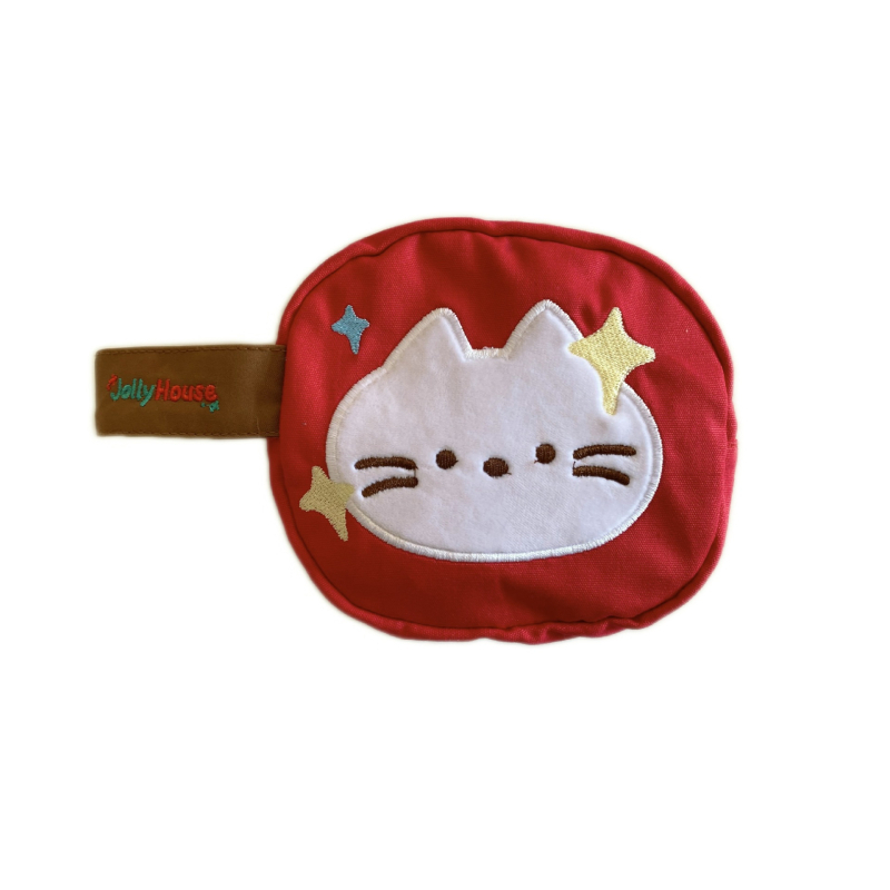 CD torba Apple Cat Wrist Bag — ručna torba u stilu, platno, organizator za putovanja, šminka i stolno skladištenje, crtani stil