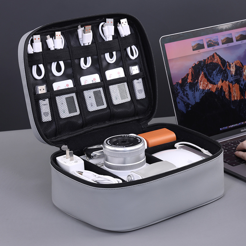 Putna kutija za skladištenje u obliku kocke, PU koža, model 5010, višenamjenski organizator za elektroniku i kozmetiku